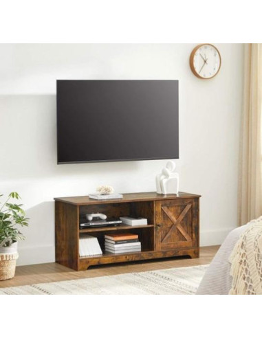 Meuble TV marron rustique avec placard meuble tv brun