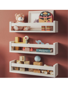Etagère montessori à livres enfant avec 3 niveaux en bois blanc ✔️Petite  Amélie