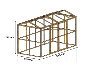 Volière grillagé en acier galvanisé 4,30m² volière bois - Ciel & terre