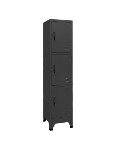 Casier vestiaire armoire en acier x3  vestiaire professionnel armoire à casiers cielterre-commerce