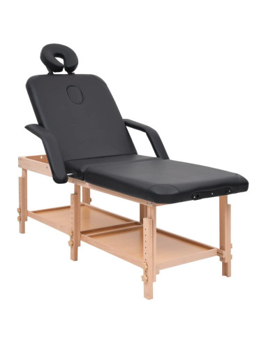 Table de massage noir avec 3 zones table massage bois massif cielterre-commerce