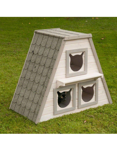 Maisonnette chat niche pour chat 3 dortoirs niche chat bois