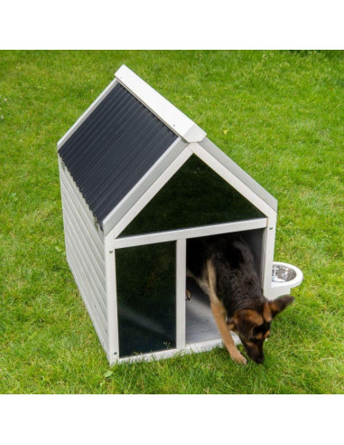 Niche chien tendance niche toit PVC niche bois moderne Taille 2