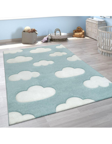 Tapis chambre enfant bleu nuages (3 tailles) tapis enfant Taille 3