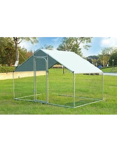 Chatière enclos parc grillagé 2x3x2 m Tube costaud 32mm Enclos chat galvanisé 6 m²