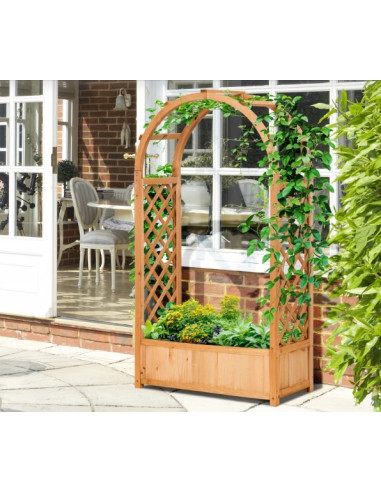 Arche de jardin avec jardinière en sapin massif Arche jardin bois Arche en bois Arche plantes grimpantes Arceau