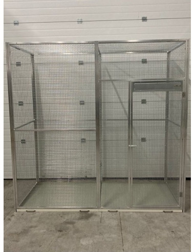 Volière Aluminium 2x1x2 m avec tiroirs en fond de cage Volière Alu - Ciel &  terre