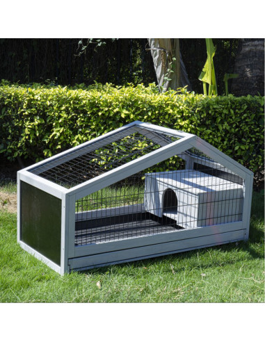 Cage lapin grise Cage cochon d'inde maille anti rongement en pin massif