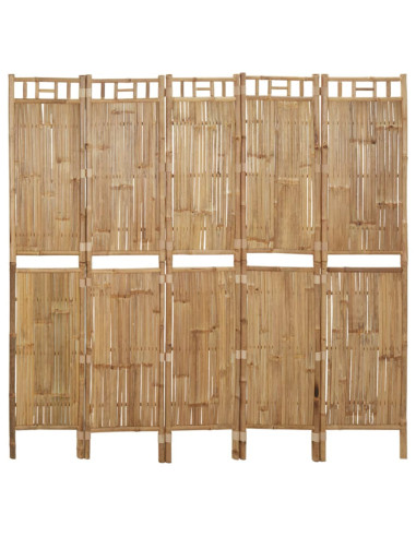 Paravent en bambou 5 panneaux Cloison de séparation en bambou