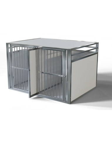 Cage de transport double INOX Double cage chien INOX avec séparation amovible