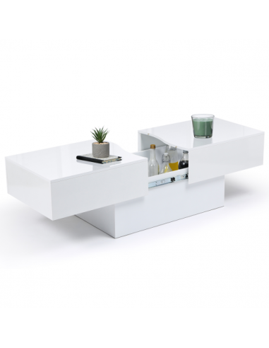 Table basse avec rangement caché table basse avec rangement table salon rectangulaire blanche