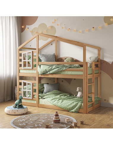 Cadre de lit Montessori en bois avec barrière de protection contre les  chutes – Bois