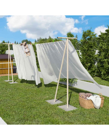 Etendoir à Linge de Jardin Etendage en Acier Robuste Ivoire