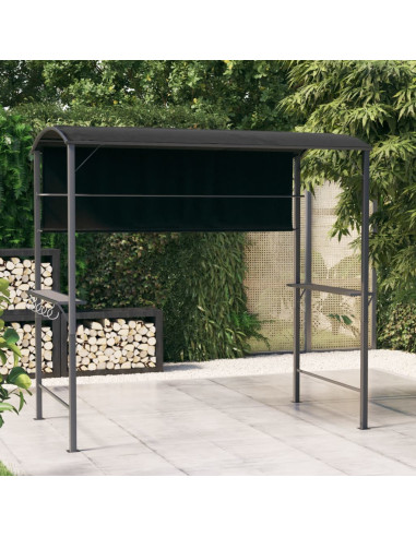 Pergola de Jardin Tonnelle Jardin Abri Pour l'Extérieur Anthracite Toit Tissu