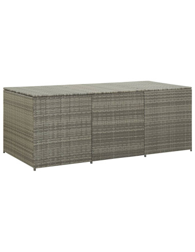 Coffre Rangement Résine Tressée Gris 980L Coffre de Stockage Extérieur Coffre Jardin