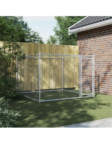 Chenil Grillagé 2x2x1,50m Enclos Extérieur Galvanisé pour Chien